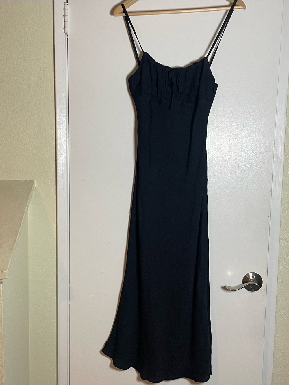 Reformation Black Maxi Slip Dress Size 0